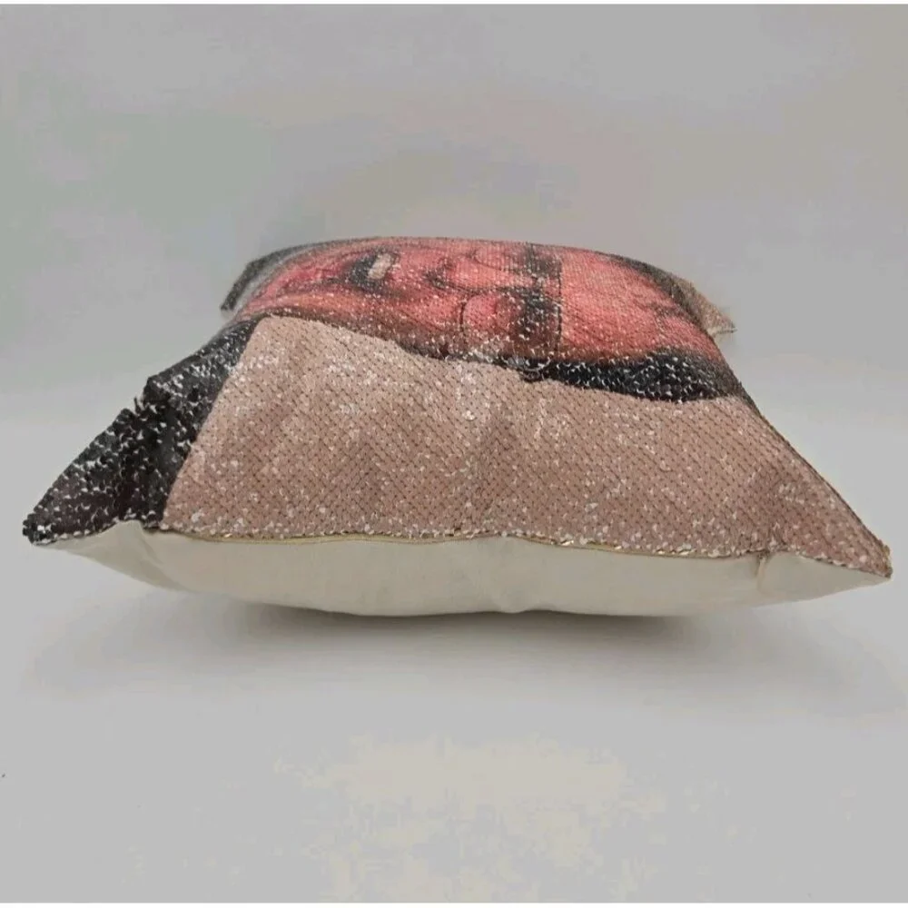 Dwight Shrute Pillow Yelling Face Sequins 14 X 14 Square The Office Rainn Wilson